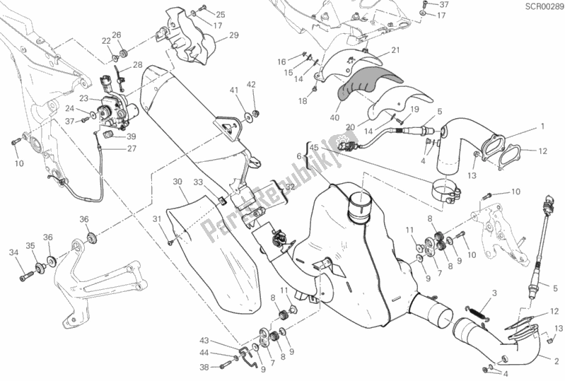 Todas as partes de Sistema De Exaustão do Ducati Multistrada 1260 Enduro Thailand 2019